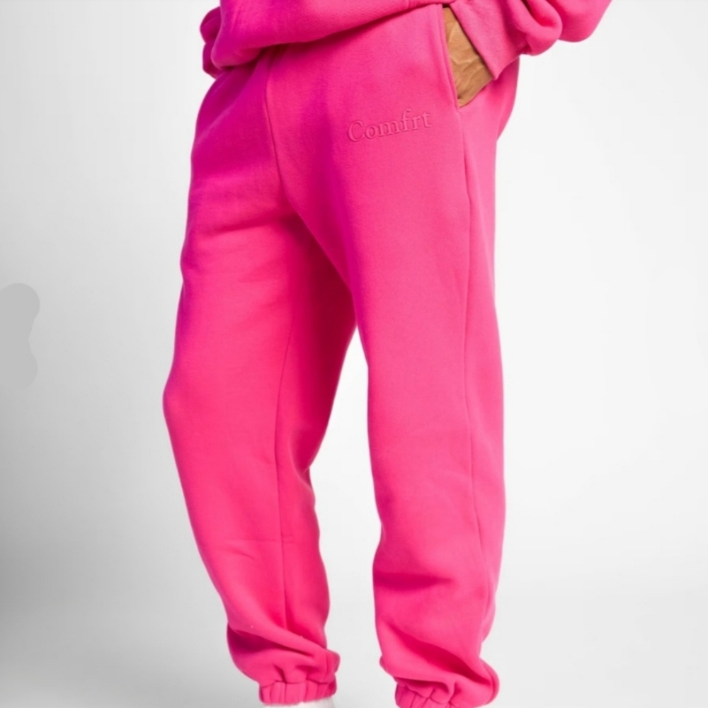 Comfrt Hot Pink Minimalist Sweatpants Cozy Buttery Sofy 4 Way Strech